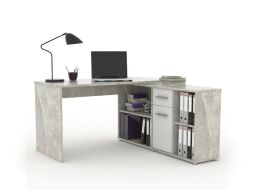 RAFAEL -počítačový stůl Beton/bílá RAFAEL -počítačový stůl Beton/bílá