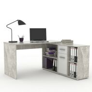 RAFAEL -počítačový stůl, lamino Beton/bílá