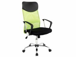 Q-025 - kancelářská židle -černá / zelená koženka (OBRQ025ZC)  (S) (K150-Z)
