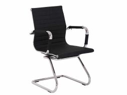 Q-123 - kancelářská židle - eco kůže černá/ chrom Nosnost 120kg (OBRQ123CZ)  (S) (K150-Z)