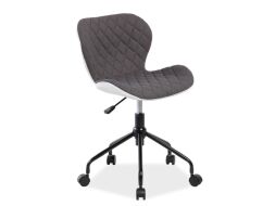 RINO - kancelářská židle -Eco kůže/látka - šedá / bílá (OBRRINOSZB) (S) (K150-Z)