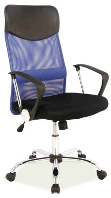 Q-025 - kancelářská židle -černá / modrá koženka (OBRQ025NC)  (S) (K150-Z)
