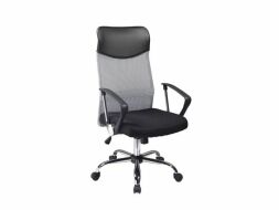 Q-025 - kancelářská židle -černá / šedá koženka (OBRQ025CS)  (S) (K150-Z)