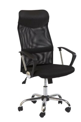 Q-025 - kancelářská židle -černá / černá koženka (OBRQ025Z)  (S) (K150-Z)