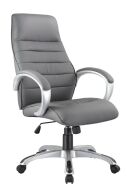 Q-046 - kancelářská židle ECO kůže šedá (OBRQ046) (S) (K150-Z)
