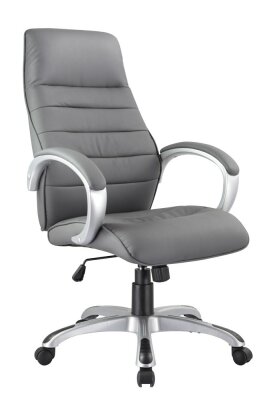 Q-046 - kancelářská židle ECO kůže šedá (OBRQ046) (S) (K150-Z)