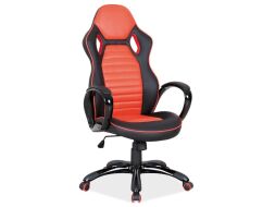 Q-105 - kancelářská židle ECO kůže černá/červen (OBRQ105CCZ) (S) (K150-Z)