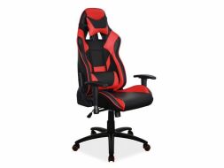 SUPRA - kancelářská židle s regulovatelnými područemi ECO kůže černá/červená