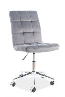 Q-020 - VELVET - kancelářská židle - látka šedá Bluvel 14 (OBRQ020VSZ=1balík)Nosnost 100kg(S) (K150-Z)