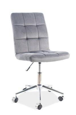 Q-020 - VELVET - kancelářská židle - látka šedá Bluvel 14 (OBRQ020VSZ=1balík)Nosnost 100kg(S) (K150-Z)