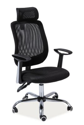 Q-118 - kancelářské křeslo - látka černá (OBRQ118C) Nosnost 100kg (S) (K150-Z)