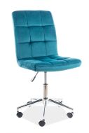 Q-020 - VELVET - kancelářská židle - látka tyrkysová Bluvel 85 (OBRQ020VTR=1balík)Nosnost 100kg (S) (K150)
