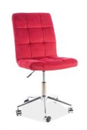 Q-020 - VELVET - kancelářská židle - látka bordo Bluvel 59 (OBRQ020VBO=1balík)Nosnost 100kg (S) (K150)