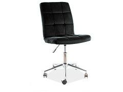 Q-020 - VELVET - kancelářská židle - látka černá Bluvel 19 ,Nosnost 100kg(OBRQ020VC=1balík) (S) (K150)