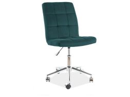 Q-020 - VELVET - kancelářská židle - látka tmavě zelená Bluvel 78 ,Nosnost 100kg(OBRQ020VZ=1balík) (S) (K150)