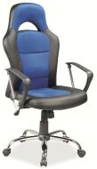 Q-033 - kancelářská židle - eco kůže černá/látka modrá,Nosnost 100kg(OBRQ033N=1balík) (S) (K150)