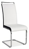 H-441 (H441B) jídelní židle eko kůže bílá / lem černá/chrom-kolekce (S) (K150-Z)