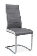 H-353- jídelní židle eco kůže šedá/ bílá/ nohy chrom (H353SZ) (S) (K150-Z)