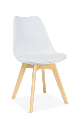 KRIS BUK- jídelní židle eco kůže BÍLÁ/nohy dřevo buk (KRISBUB) (S) (K150-Z)