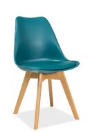 KRIS BUK- jídelní židle eco kůže TYRKYSOVÁ/nohy dřevo buk (KRISBUMO) (S) (K150-Z)