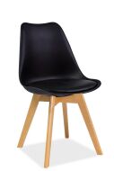 KRIS BUK- jídelní židle eco kůže ČERNÁ/ nohy dřevo buk (KRISBUC) (S) (K150-Z)