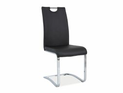 H-790 - jídelní židle eco kůže Černá/ nohy chrom