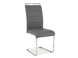 H 441 - jídelní židle eco kůže celá šedá/ nohy chrom (H441SZ) (S) (K150-Z)
