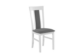 MIA 8 (MILANO 8)- jídelní židle  bílá/ nová látka č.17 šedá hladká látka (19A )-kolekce 