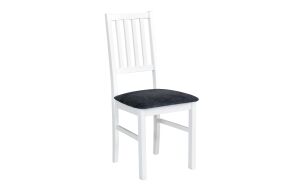 NIEL 7  (NILO 7 )-jídelní židle - dřevo bílá /tm. šedá látka 24Z- kolekce 