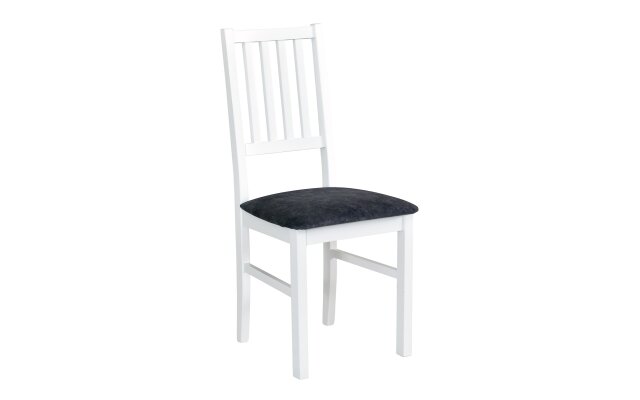 NIEL 7  (NILO 7 )-jídelní židle - dřevo bílá /tm. šedá látka 24Z- kolekce 