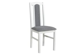 BOSANOVA 7 (BOSS 7)-jídelní židle Bílá / látka č.8 tmavě šedá kolekce 