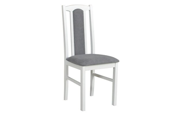 BOSANOVA 7 (BOSS 7)-jídelní židle Bílá / látka č.8 tmavě šedá kolekce 