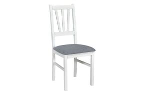 BOSANOVA 5 (BOSS 5)- jídelní židle  Bílá / látka č.1x světle šedá - kolekce 