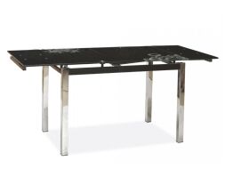 GD-017- jídelní stůl černá chrom/tvrzené černé s ornamentem (GD017) (S) (K150-Z)