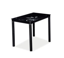 DAMAR (DAMARC) jídelní stůl 100X60  černý / černé nohy, tvrzené sklo s ornamentem (DAMARC) (S) (K150-E)