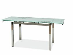 GD-017  jídelní stůl  bílá chrom/tvrzené bílé sklo