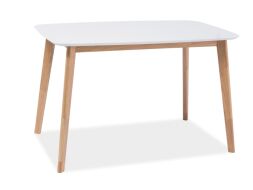 MAILA I - JÍDELNÍ STŮL 120 - MDF - bílá deska MDF, nohy dub (MOSSOIBD120) (S) (K150-Z) MAILA I - JÍDELNÍ STŮL 120 - MDF - bílá deska MDF, nohy dub (MOSSOIBD120) (S) (K150-Z)