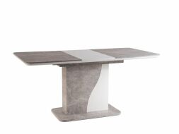 SYRIUS - jídelní stůl rozkládací lamino Beton/ bílá mat
