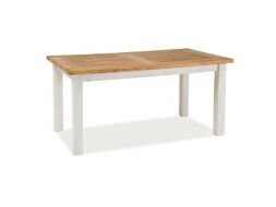 PROVANCE New -Jídelní stůl pevný, masiv borovice bílá patina/dub medový (S) (POPRADLORB160=2balíky) (K150)SUPERAKCE