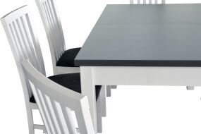 MADONA  I - jídelní stůl rozkládací nohy bílá/ deska grafit -(MODENA 1) kolekce 