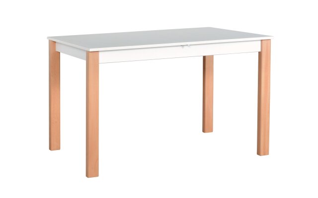 ALBATROS 1 (ALBA 1) jídelní stůl rozkládací - lamino bílá (borovice andersen) deska /nohy dub sonoma- kolekce 