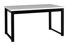 ALBATROS 3 (ALBA 3) jídelní stůl rozkládací - lamino bílá (borovice andersen) deska/ nohy černá - kolekce 