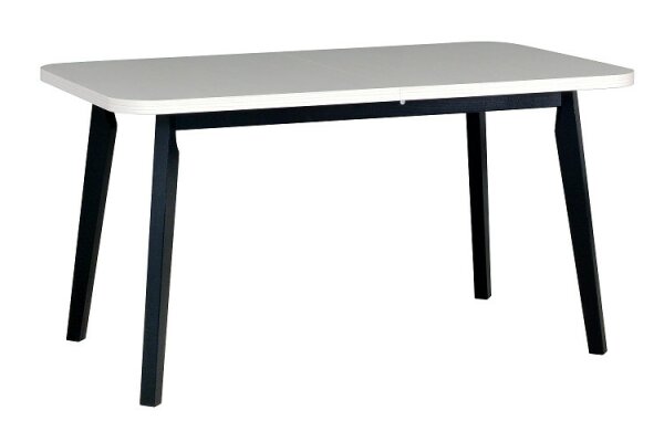 OSTENA 6 (OSLO 6) jídelní stůl rozkládací - lamino deska Bílá (borovice andersen) / nohy černá - kolekce 