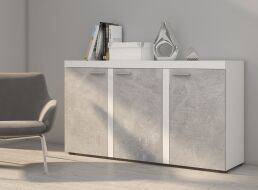 ROBBEN 3D - komoda beton/bílá lamino (RUMBABJ22 3F) ROBBEN 3D - komoda beton/bílá lamino (RUMBABJ22 3F)