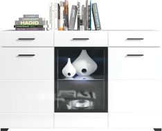 ARKTIC-komoda kom 1W2D2S, lamino Bílá/bílý lesk vetně LED osvětlení(Vusher kom 1w2d2s...balíků)(UB)K150 ARKTIC-komoda kom 1W2D2S, lamino Bílá/bílý lesk vetně LED osvětlení(Vusher kom 1w2d2s...balíků)(UB)K150