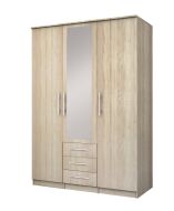 ŠEBA 3D (SZANTAL 3D SZ 19) - ŠATNÍ SKŘÍŇ- 3dvéřová 3 šuplíkyse zrcadlem- lamino - dub sonoma (IZ) (K150-Z) ŠEBA 3D (SZANTAL 3D SZ 19) - ŠATNÍ SKŘÍŇ- 3dvéřová 3 šuplíkyse zrcadlem- lamino - dub sonoma (IZ) (K150-Z)