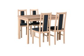 MILENIUM 1 - jídelní set stůl+4 židle (Max 5P+Boss 14 ) dub sonoma/látka č.11 tmavě šedá - kolekce 