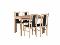 MILENIUM 1 - jídelní set stůl+6 židlí, dub sonoma/látka tmavě šedá