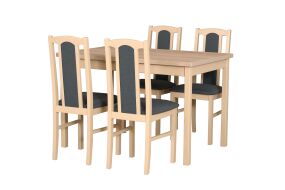 MILENIUM 4- jídelní set stůl+4 židle (Max 3+Boss7) dub sonoma/látka č.11 tmavě šedá - kolekce 
