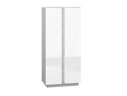 LAMIA 01 Šatní skříň 2D beton stříbrný, bílá lesk